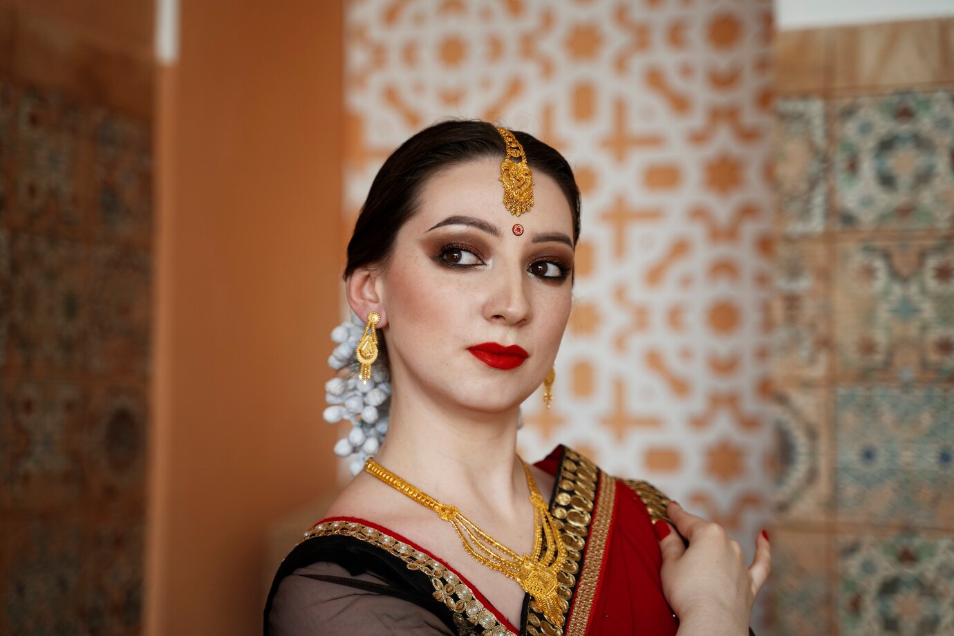 woman wearing sari