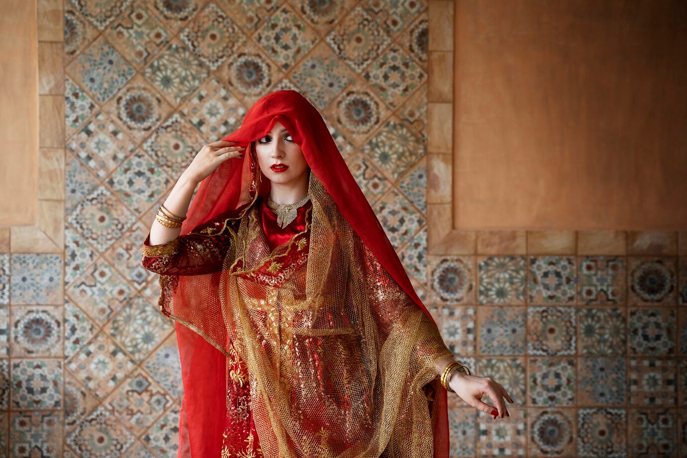 young woman wearing sari